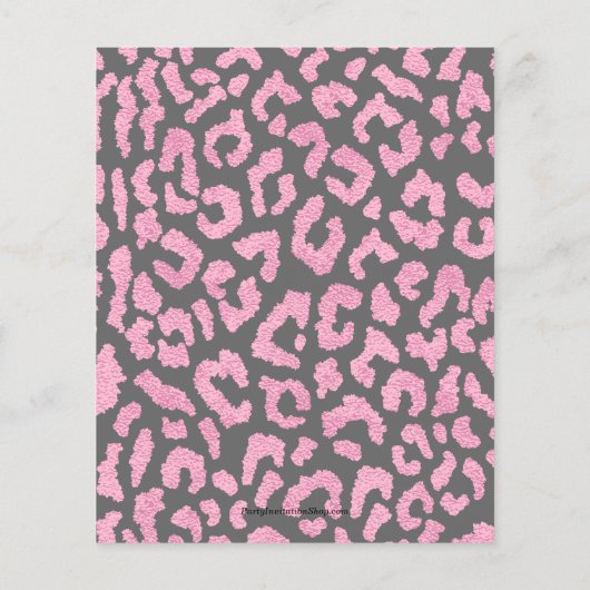 Begroting Roze Black Leopard Birthday-uitnodiginge (Achterkant)