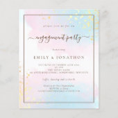 BEGROTING | Roze Blauwgroen Waterverf Engagement P (Voorkant)