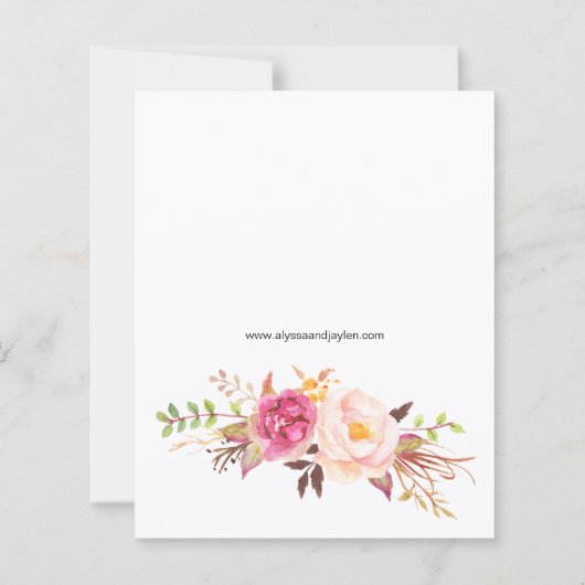 Begroting Roze blush Blooming Floral Wedding (Achterkant)