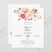 Begroting Roze blush Blooming Floral Wedding (Voorkant / Achterkant)