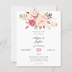 Begroting Roze blush Blooming Floral Wedding