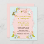 Begroting roze Boho Butterfly 1e verjaardag (Voorkant / Achterkant)