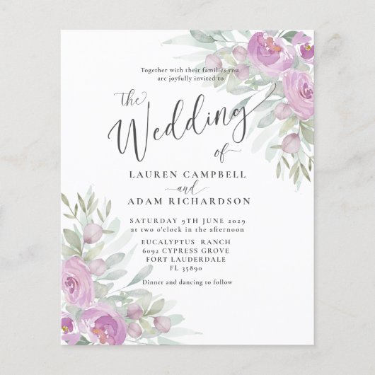 Begroting Roze bruiloft (Voorkant)