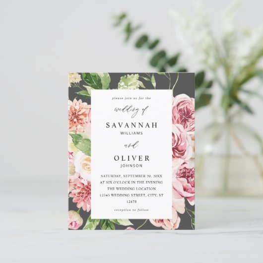 Begroting Roze en Perzische Floral & Greenery Wedd (Staand voorkant)