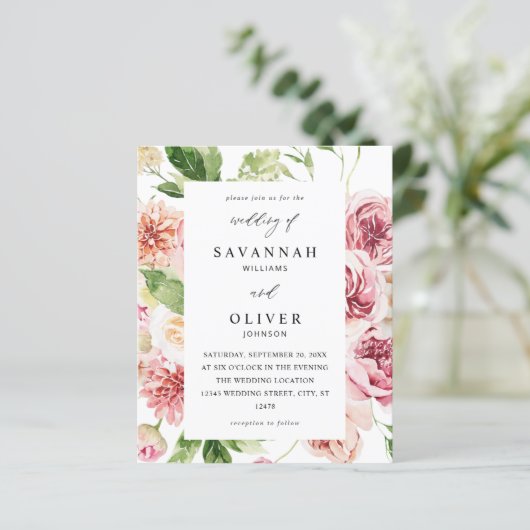 Begroting Roze en Perzische Floral & Greenery Wedd (Staand voorkant)