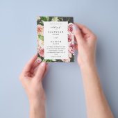 Begroting Roze en Perzische Floral & Greenery Wedd Flyer (Hand)