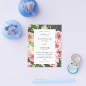 Begroting Roze en Perzische Floral & Greenery Wedd Flyer (Enkel)