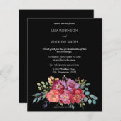 Begroting Roze en Plum Tropical Floral Black 2 Wed (Voorkant / Achterkant)