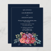 Begroting Roze en Plum Tropical Floral Navy 2 Wedd (Voorkant / Achterkant)