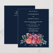 Begroting Roze en Plum Tropical Floral Navy 2 Wedd (Voorkant / Achterkant)