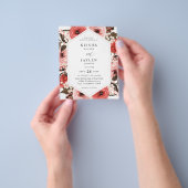 Begroting Roze en Rode Roze Floral Wedding 2 Flyer (Hand)