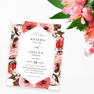 Begroting Roze en Rode Roze Floral Wedding 2 Flyer