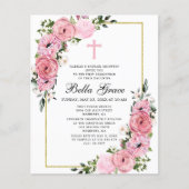 Begroting Roze Floral Eerste uitnodiging van de Ge