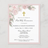 Begroting Roze Floral Eerste uitnodiging van de Ge (Voorkant)