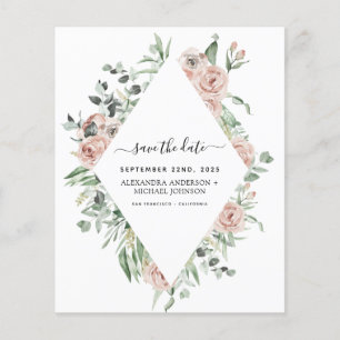 Begroting Roze Floral sparen de Uitnodiging van de Flyer