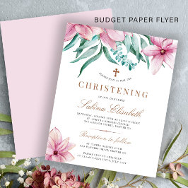 Begroting roze florale elegant voor het christenen flyer