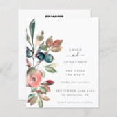 Begroting roze Florals QR-code Weddenschap sparen  (Voorkant / Achterkant)