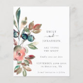 Begroting roze Florals QR-code Weddenschap sparen  (Voorkant)