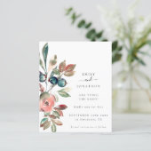 Begroting roze Florals weduwnaar sparen de datum (Staand voorkant)