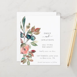 Begroting roze Florals weduwnaar sparen de datum