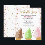 Begroting Roze ijs- partij Birthday-uitnodiging<br><div class="desc">Budget roze Groen Chocolade Soft Cone Ice Cream Party Birthday - uitnodiging</div>