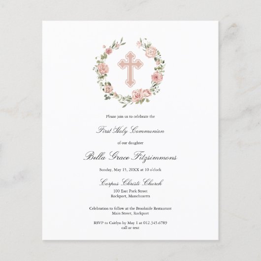 Begroting roze kruis Eerste communiqué uitnodigen (Voorkant)