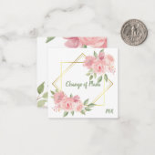 Begroting, roze rozen met gouden lijst. notitiekaartje (Voorkant / Achterkant in situ)
