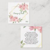 Begroting, roze rozen met gouden lijst. notitiekaartje (Voorkant / Achterkant)