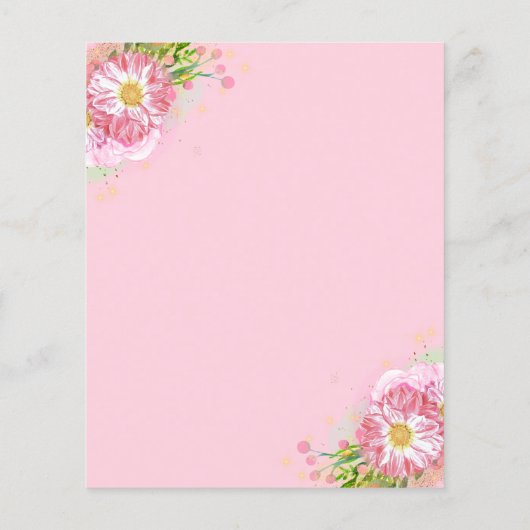 Begroting Roze Unicorn Girls - uitnodiging (Achterkant)