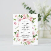 Begroting roze volkerenbloemen Weddenschap (Staand voorkant)