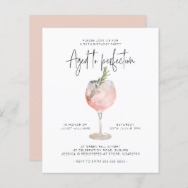 Begroting Roze wijn met perfecte 50e verjaardag