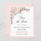 Begroting roze witte Floral Weddenschap sparen de (Voorkant / Achterkant)