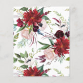 Begroting/Rozen - huwelijksuitnodiging. Flyer (Achterkant)