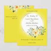 Begroting. Rozen op gele achtergrond Uitnodiging (Voorkant / Achterkant)