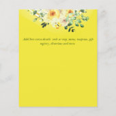 Begroting. Rozen op gele achtergrond Uitnodiging (Achterkant)