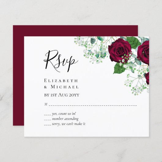 BEGROTING RSVP Burgundy Rose (Voorkant / Achterkant)