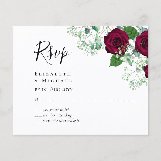BEGROTING RSVP Burgundy Rose (Voorkant)