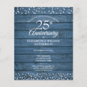 Begroting Rustic 25th Jubileum Hearts Invitation (Voorkant)