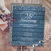 Begroting Rustic 25th Jubileum Hearts Invitation