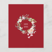 Begroting Rustic 40th Jubileum Ruby Floral Invite (Achterkant)