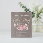 Begroting Rustic Boho Floral Antlers bespaart datu (Staand voorkant)