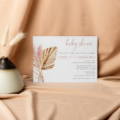 Begroting Rustic Boho Floral Pampas Grass Baby sho Kaart