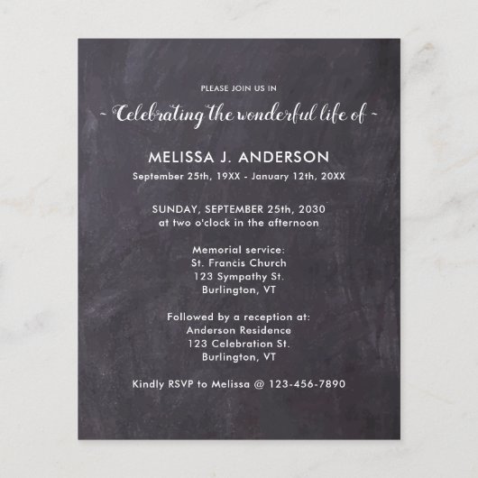 Begroting Rustic Celebration of Life 3 Foto Memori (Achterkant)