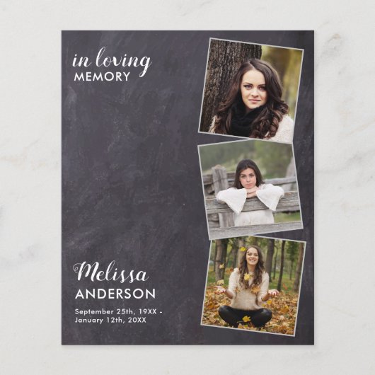 Begroting Rustic Celebration of Life 3 Foto Memori (Voorkant)