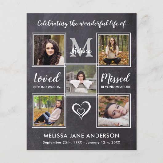 Begroting Rustic Celebration of Life Foto Memorial (Voorkant)