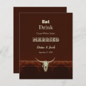 Begroting Rustic Eat Drink Gehuwde bruiloft Bull S (Voorkant / Achterkant)