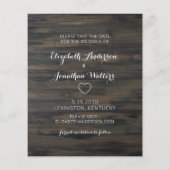 Begroting Rustic Equine Wedding Horse Save the Dat (Achterkant)