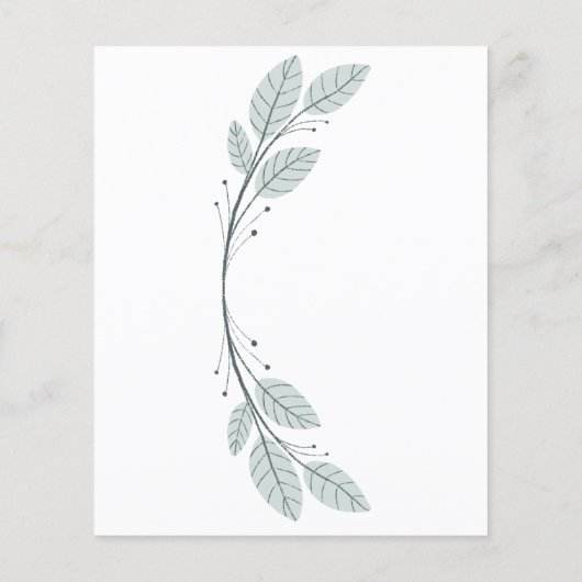 Begroting Rustic Eucalyptus Wedding Invitations Flyer (Achterkant)