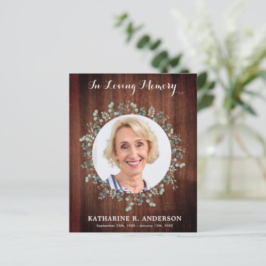 Begroting Rustic Funeral Dank u sympathie Greenery (Staand voorkant)