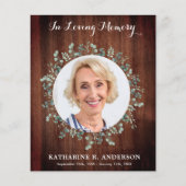 Begroting Rustic Funeral Dank u sympathie Greenery (Voorkant)